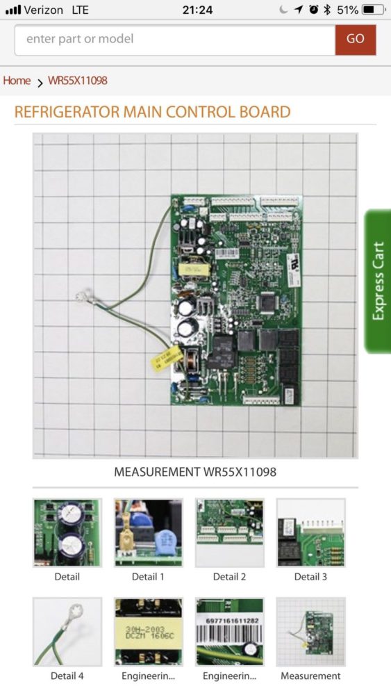 New WR55X11098 GE Board Asm Main Control