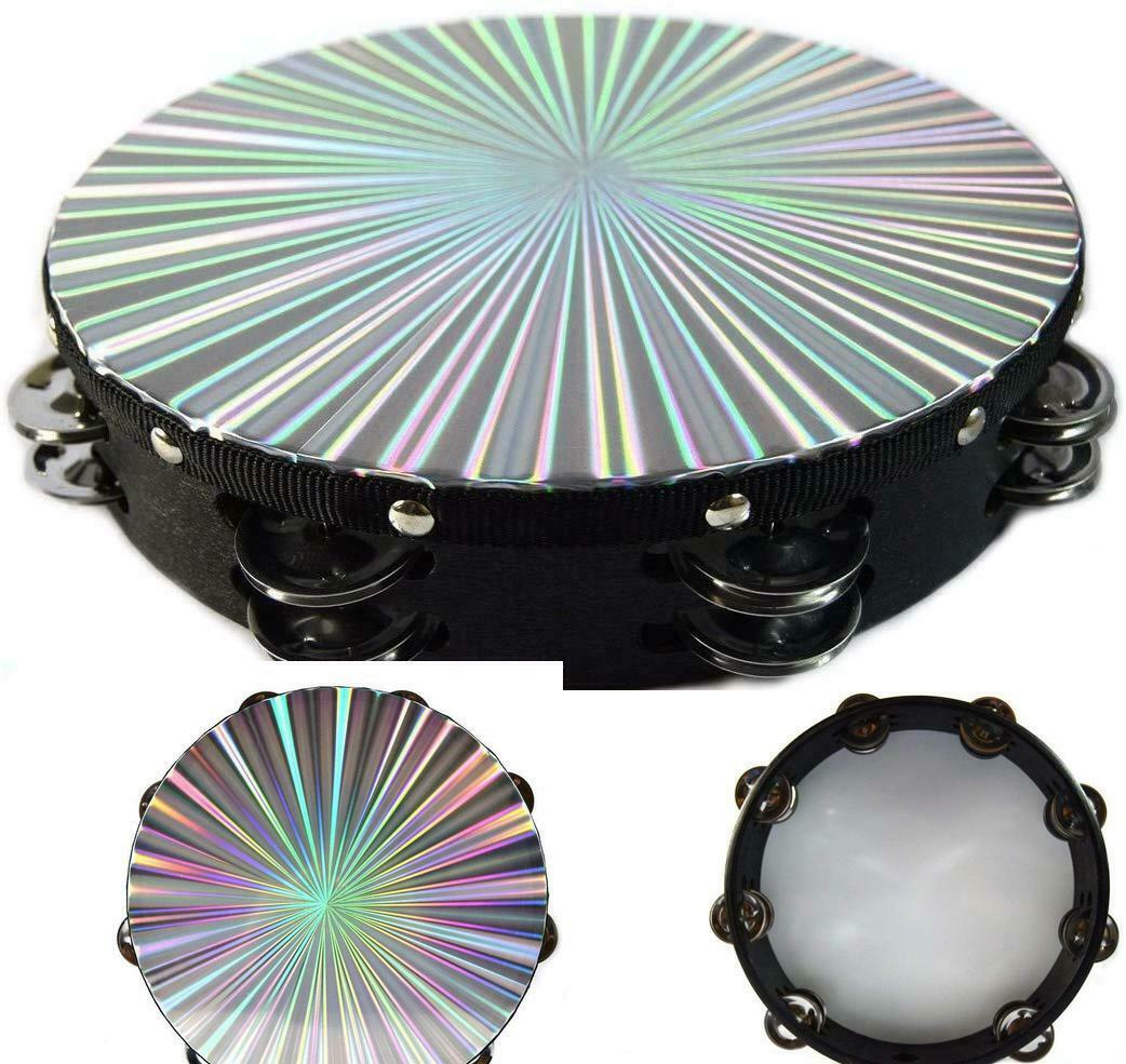 8" 3D Tambourine Music Double Row Jingle Percussion Instrument Church