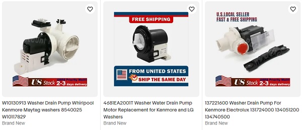 Washer Drain Pump Assembly Parts on eBay