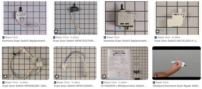 Kenmore Dryer Door Switch Parts