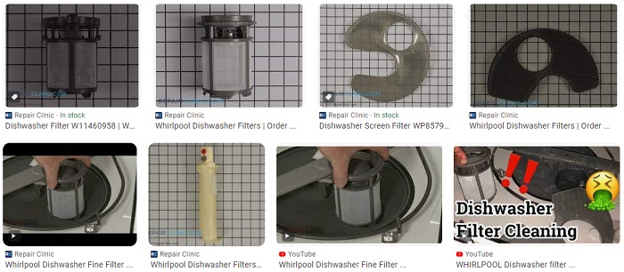 Whirlpool Dishwasher Filter Assembly Parts